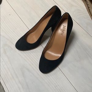 Black suede pumps